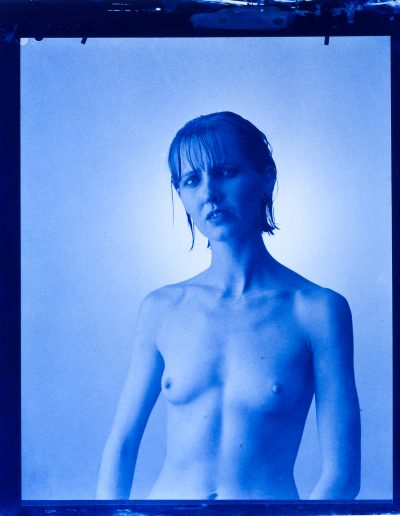 Nicole - Portrait / Akt Cyanotypie Edeldruck 24X30 cm ca. 1980
